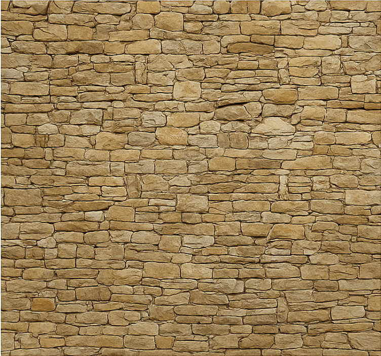 Beige rock facade living room wall mural - TenStickers