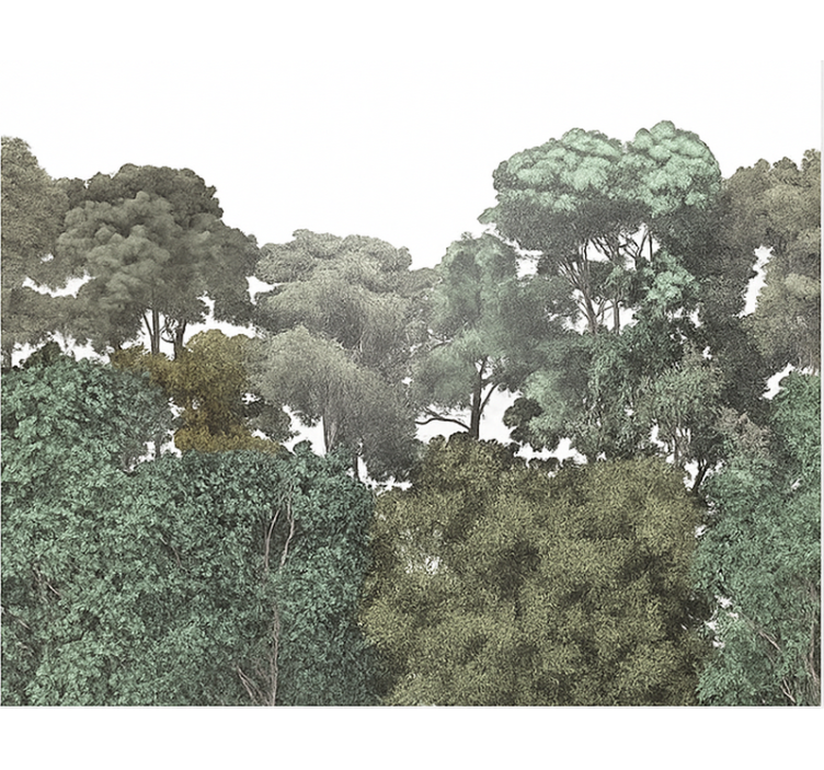 Elegant rainforest motif wall mural teen bedroom - TenStickers