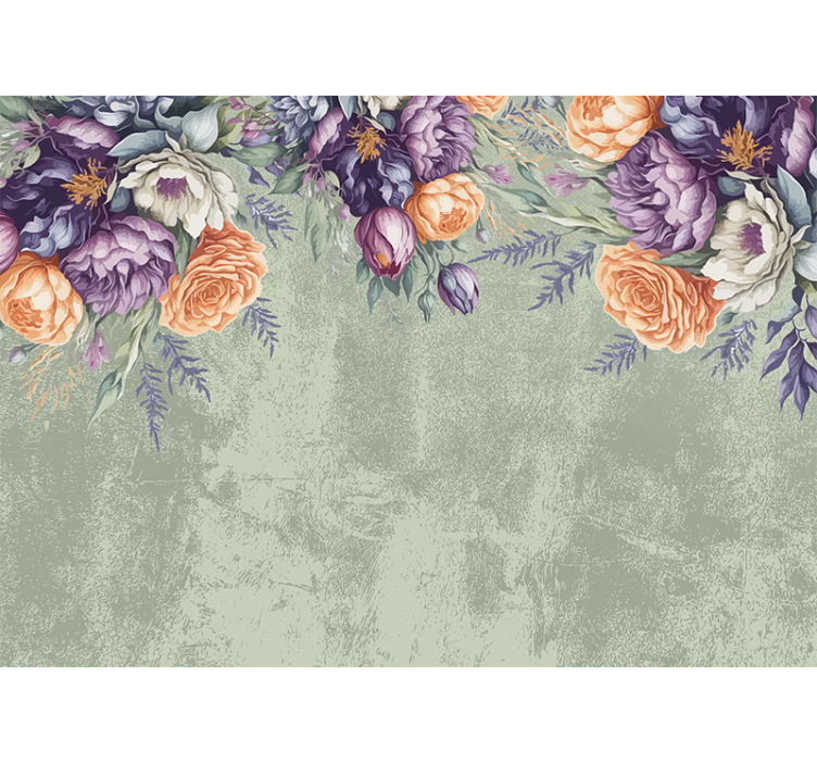 Vintage floral design wall mural master bedroom - TenStickers