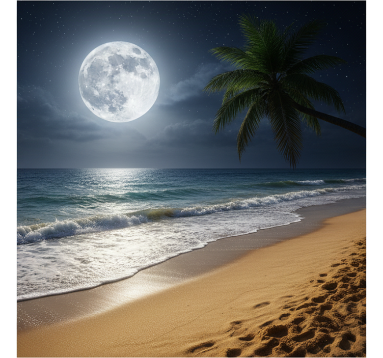Under the sea wall mural full moon ocean - TenStickers