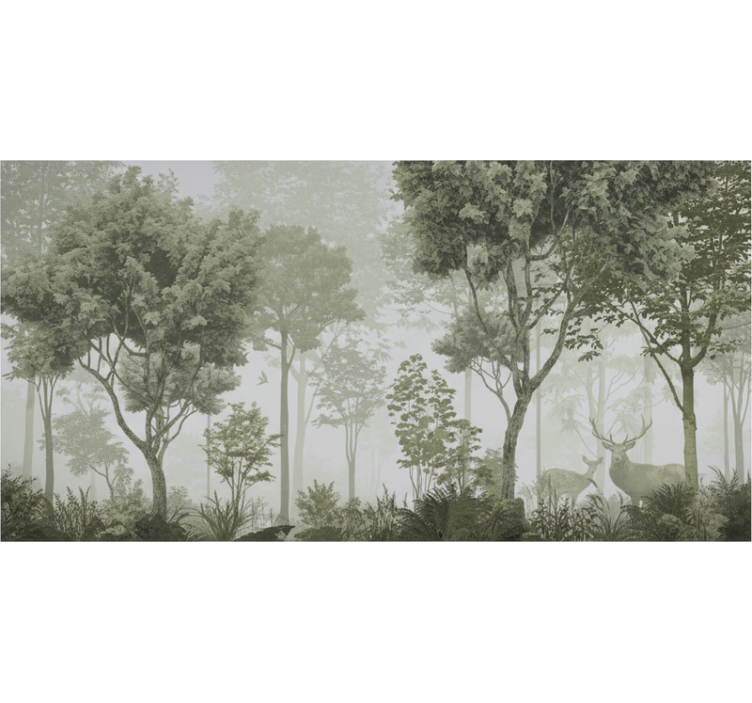 Forest wall mural tranquil nature retreat - TenStickers