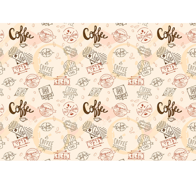 Coffee Sketches Collage wall mural kitchen - TenStickers