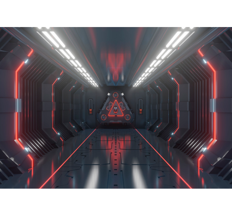 Futuristic Corridor wall mural 3d - TenStickers