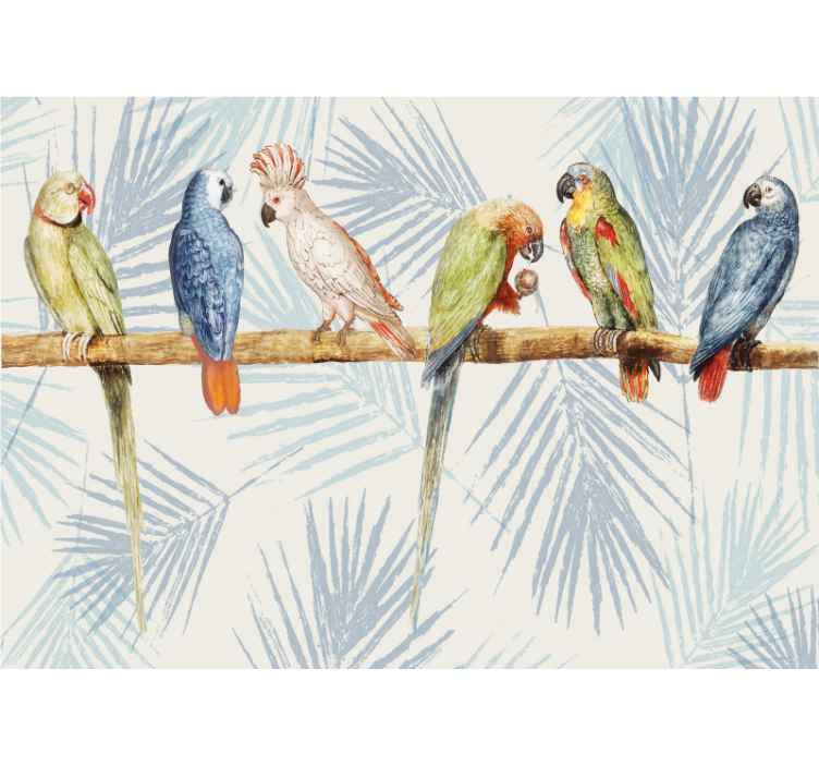 Parrot Assembly animals wall mural - TenStickers
