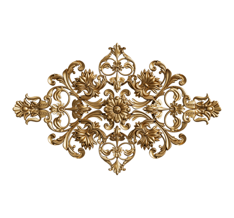 Classic art wall mural ornate floral design - TenStickers