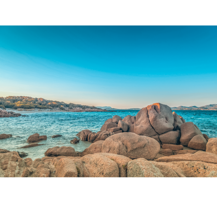 Under the sea wall mural rocky coastline calm - TenStickers