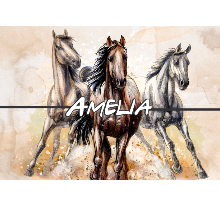Running Horses Trio animals wall mural - TenStickers