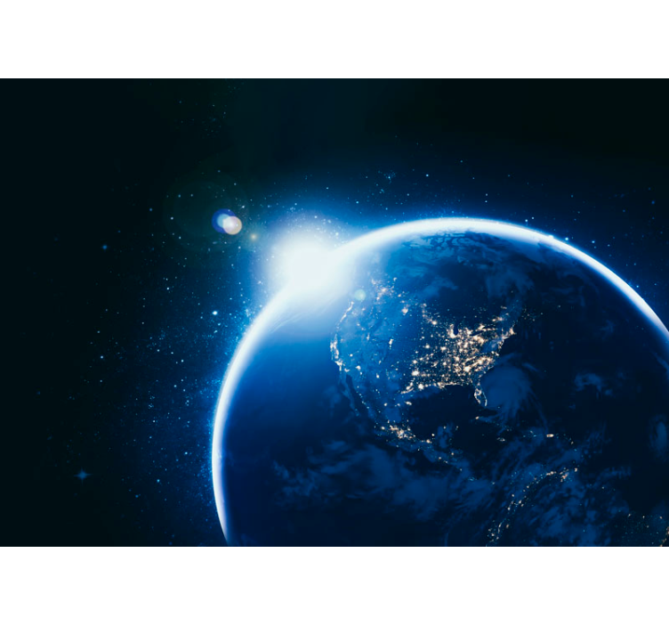 Earth Illuminated Sphere space wall mural - TenStickers