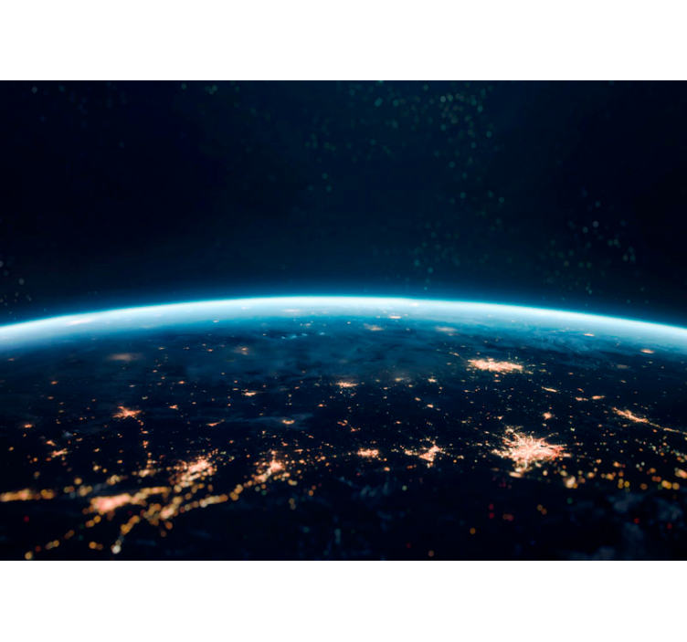 Space wall mural earth seen from space - TenStickers