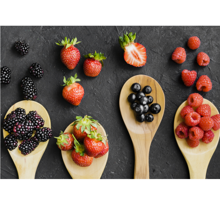 Flower wall mural berry collection display - TenStickers