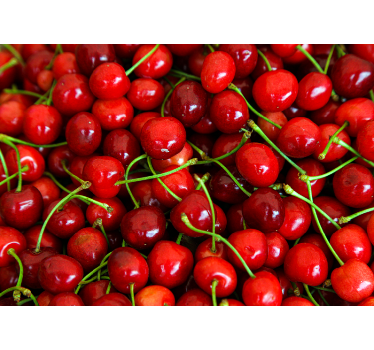 Ripe cherry bunches flower wall mural - TenStickers
