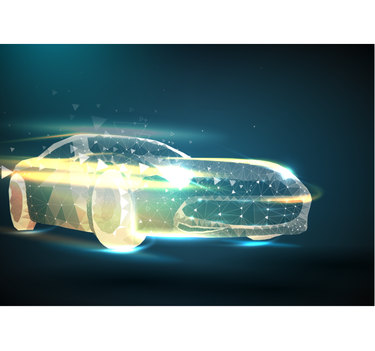 Wall mural vehicle geometric car motion - TenStickers