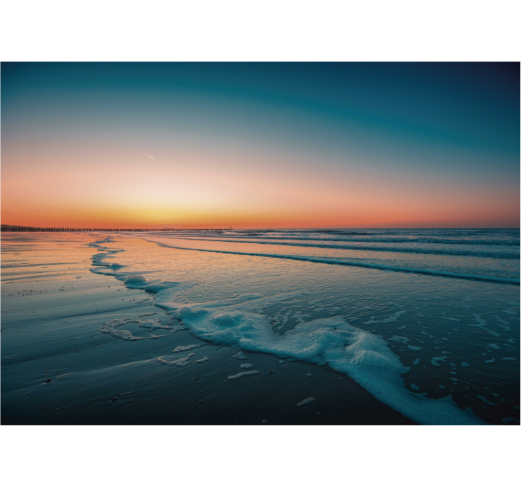 Sunset Ocean Waves wall mural nature - TenStickers