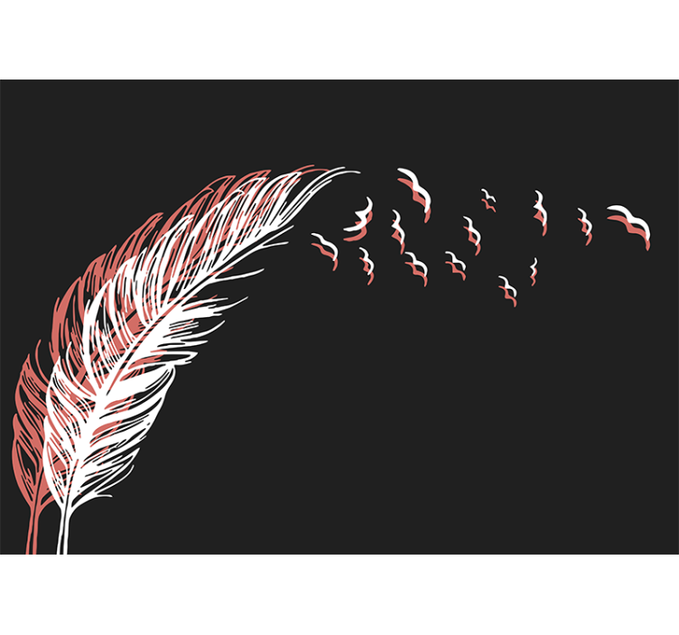 Abstract wall mural feather in flowing motion - TenStickers