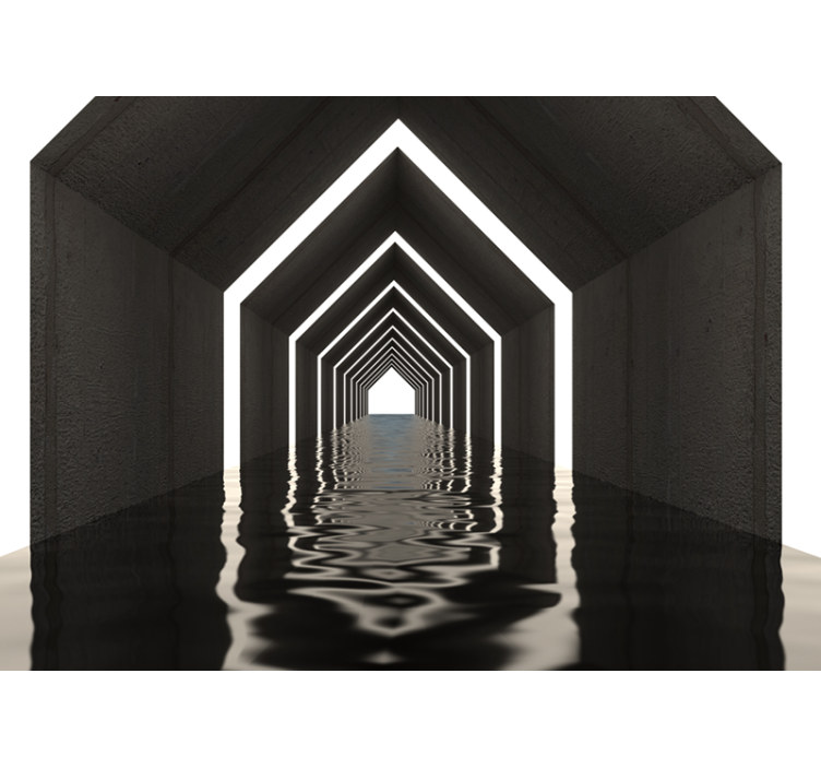 Reflective Tunnel Perspective wall mural 3d - TenStickers