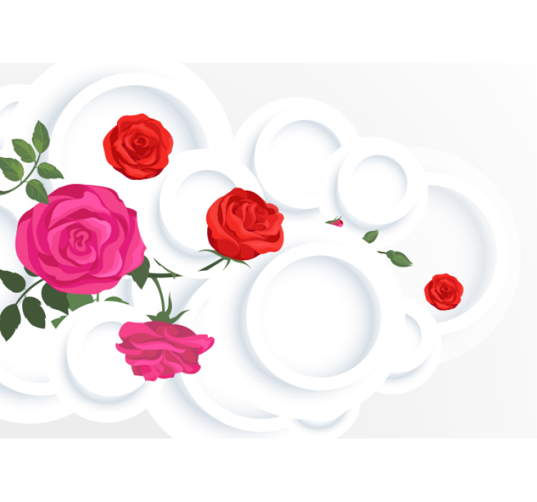 Rose Floral Arrangement flower wall mural - TenStickers