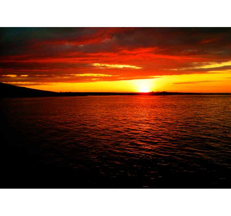 Twilight above the ocean landscape wall mural - TenStickers