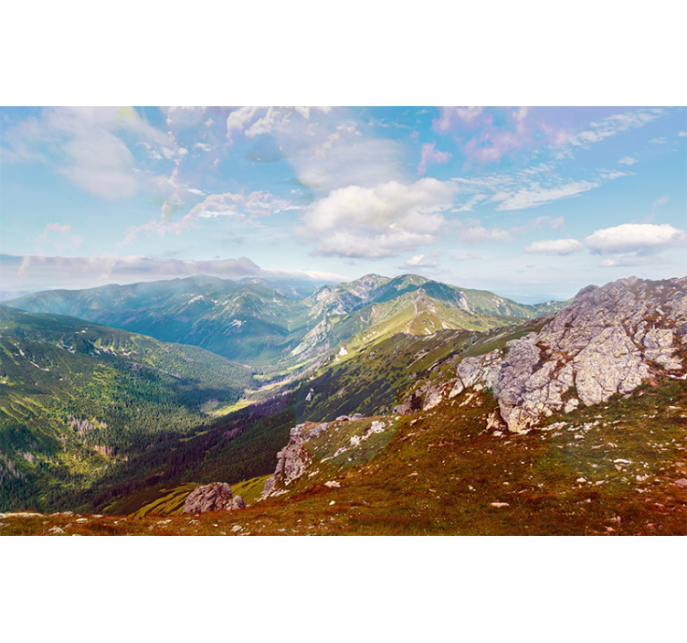 Wall mural mountain panoramic mountain view - TenStickers