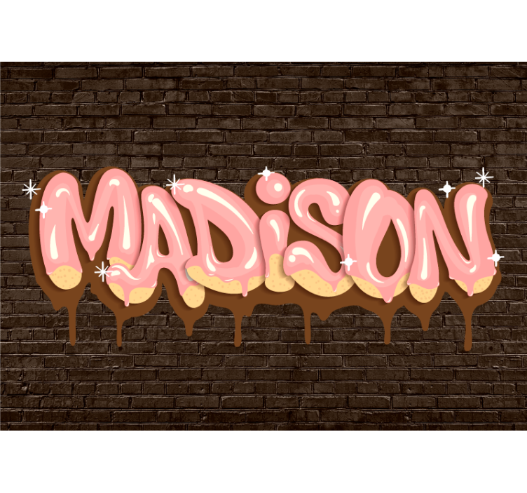 Graffiti wall mural custom name delight - TenStickers