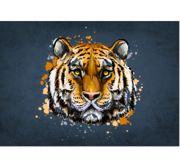 Majestic tiger portrait animals wall mural - TenStickers