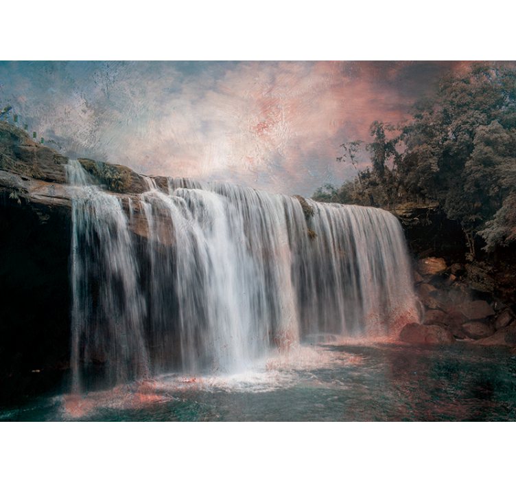 Majestic water jump wall mural waterfall - TenStickers