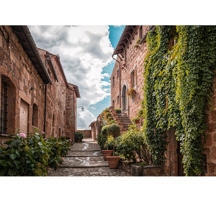 Charming Italian Street city wall mural - TenStickers