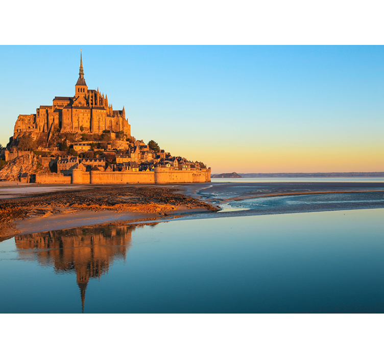 Mont Saint Michel city wall mural - TenStickers