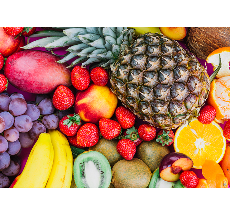 Vibrant fruit medley flower wall mural - TenStickers