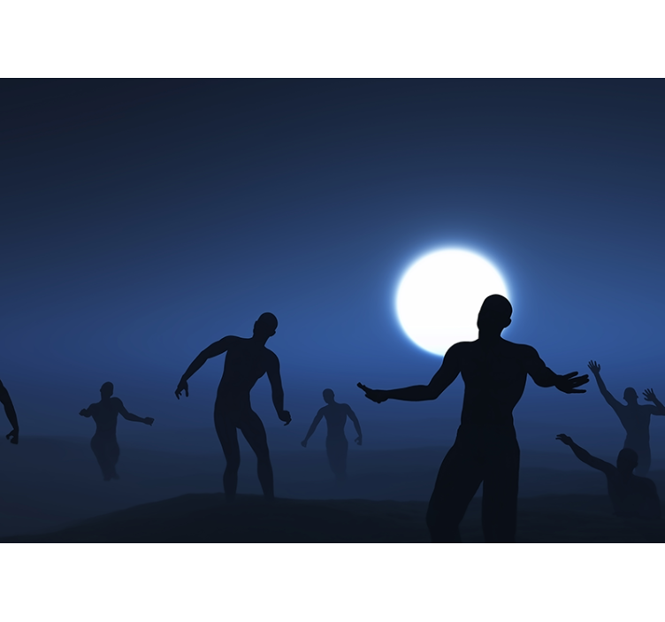 Wall mural fantasy silhouetted figures in moonlight - TenStickers