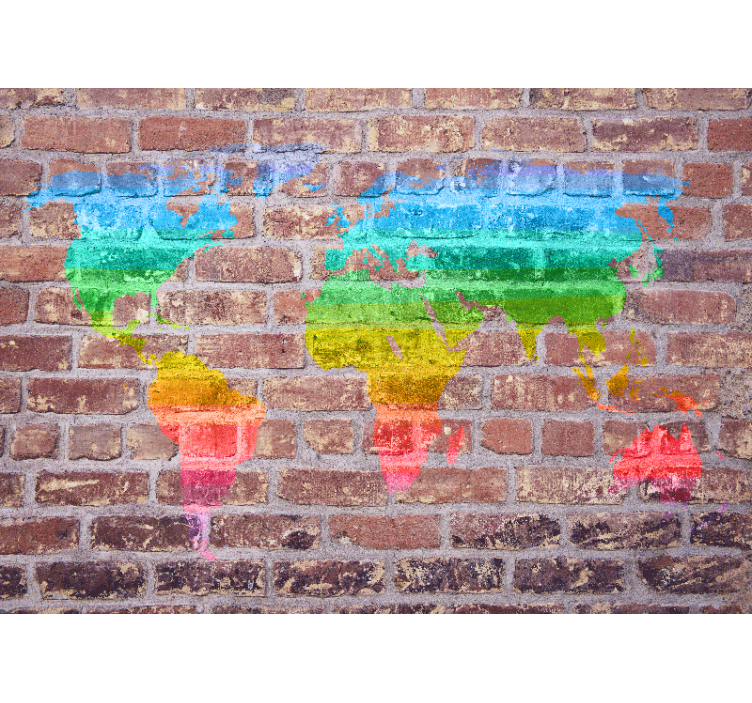 World map wallpaper colorful geographic design - TenStickers