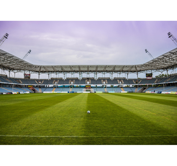 City wall mural soccer field landscape - TenStickers