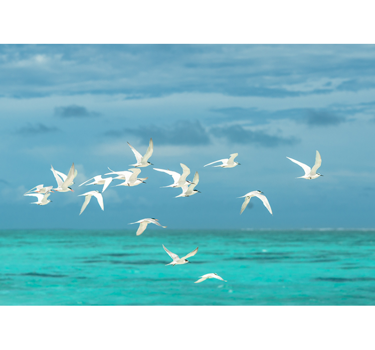 Wall mural nature flying birds scene - TenStickers