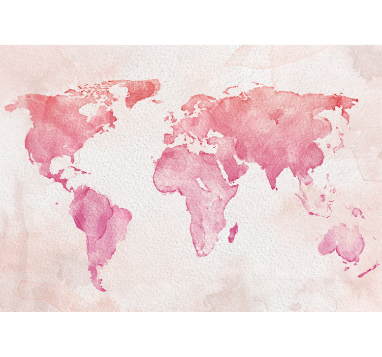 World map wallpaper watercolor world outline - TenStickers