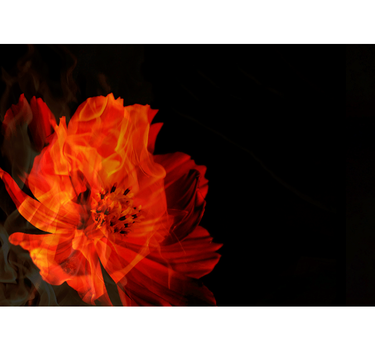 Fiery flower nature wall mural - TenStickers