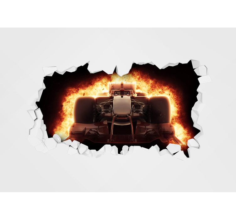 Racing Car Explosion wall mural vehicle - TenStickers