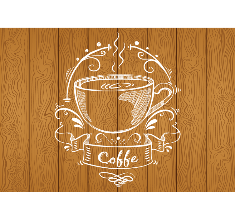 Quote wall mural coffee cup artwork - TenStickers