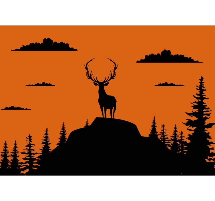 Majestic Stag Silhouette animals wall mural - TenStickers