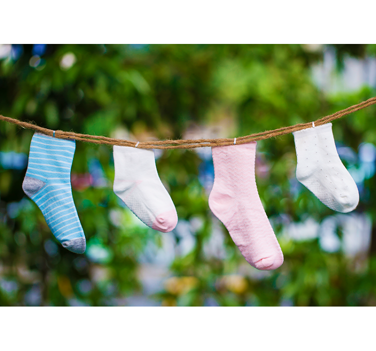 Laundry washing line socks Bathroom Murals - TenStickers