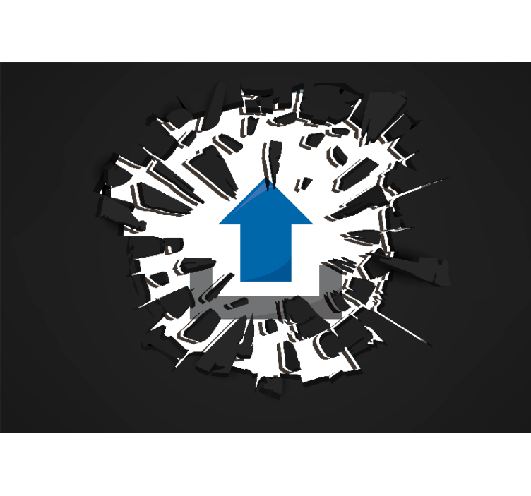 Wall mural 3d breaking through perspective - TenStickers