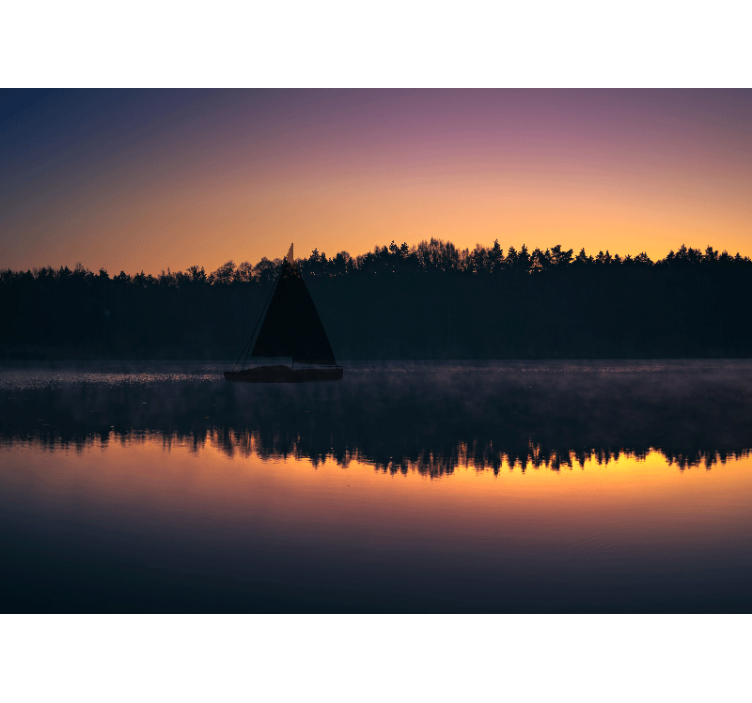 Calm water reflection landscape wall mural - TenStickers