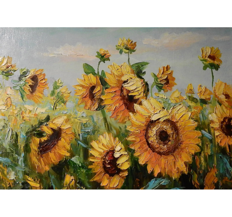 Flower wall mural sunflower meadow bloom - TenStickers