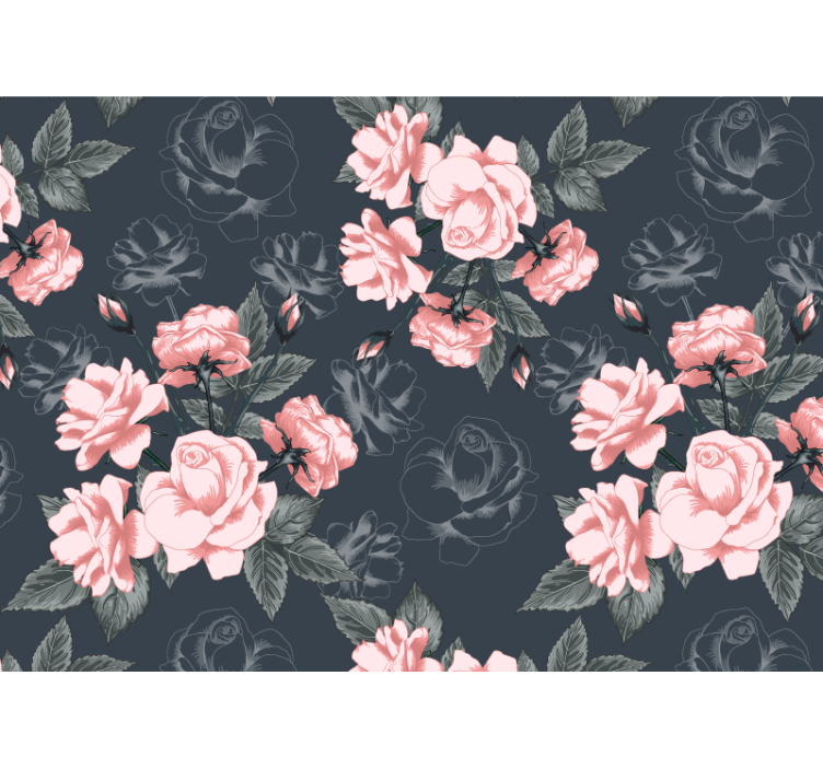 Flower wall mural elegant rose blooms - TenStickers
