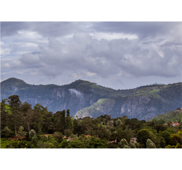 Landscape wall mural serene mountain view - TenStickers