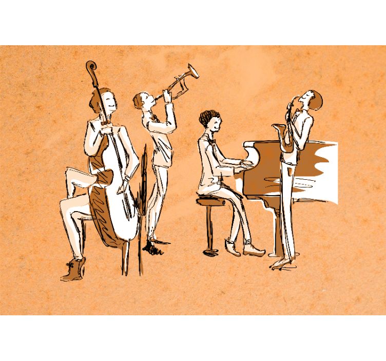 Music wall mural jazz band live show - TenStickers