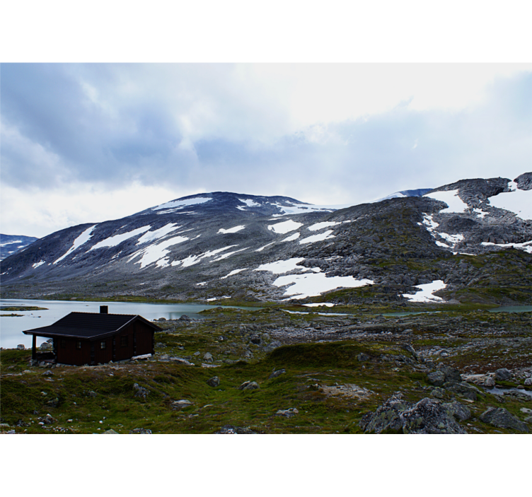 Landscape wall mural mountain lake getaway - TenStickers