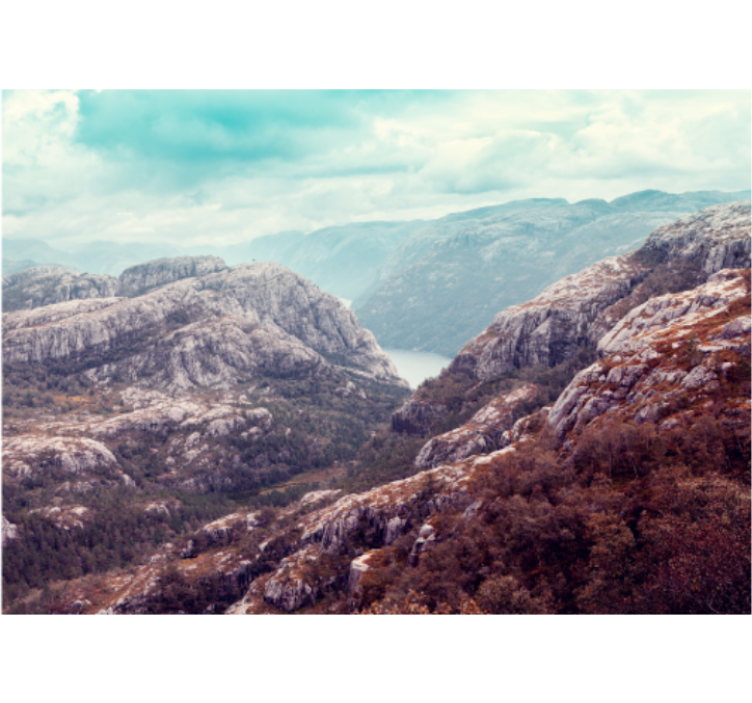 Landscape wall mural mountainous terrain view - TenStickers