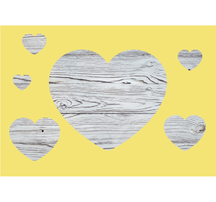 Romantic wall mural heart wood design - TenStickers