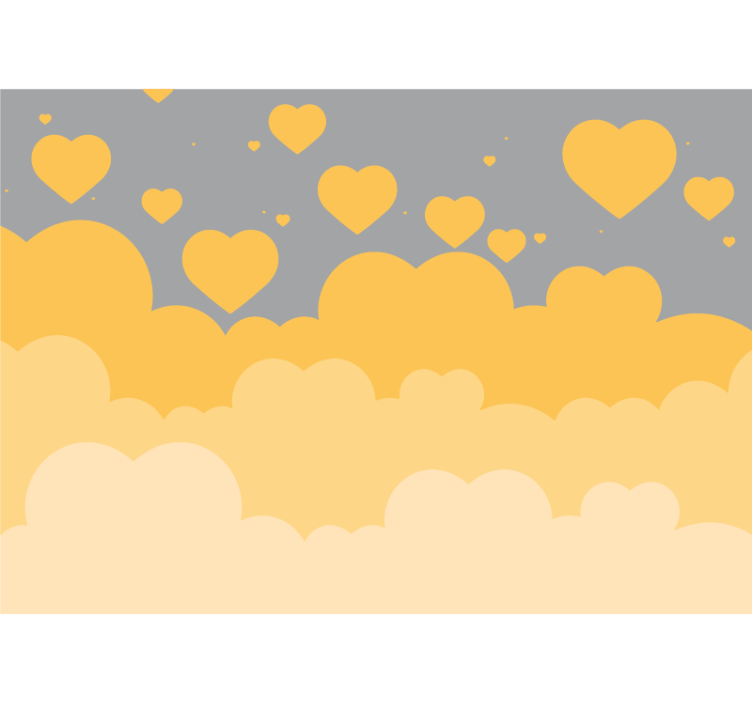 Floating Heart Patterns romantic wall mural - TenStickers