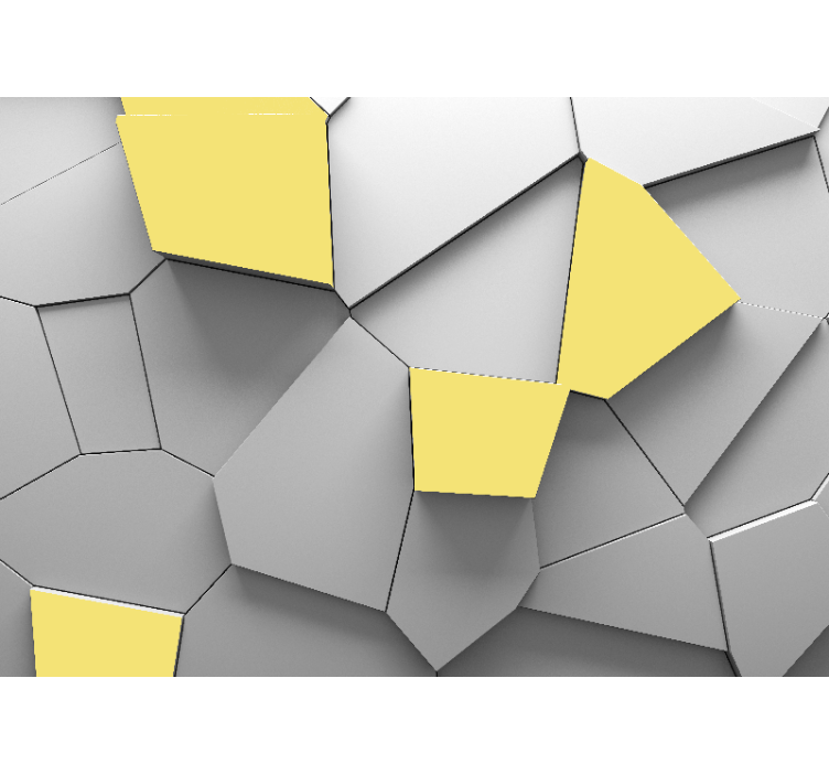 Geometric yellow panels wall mural 3d - TenStickers