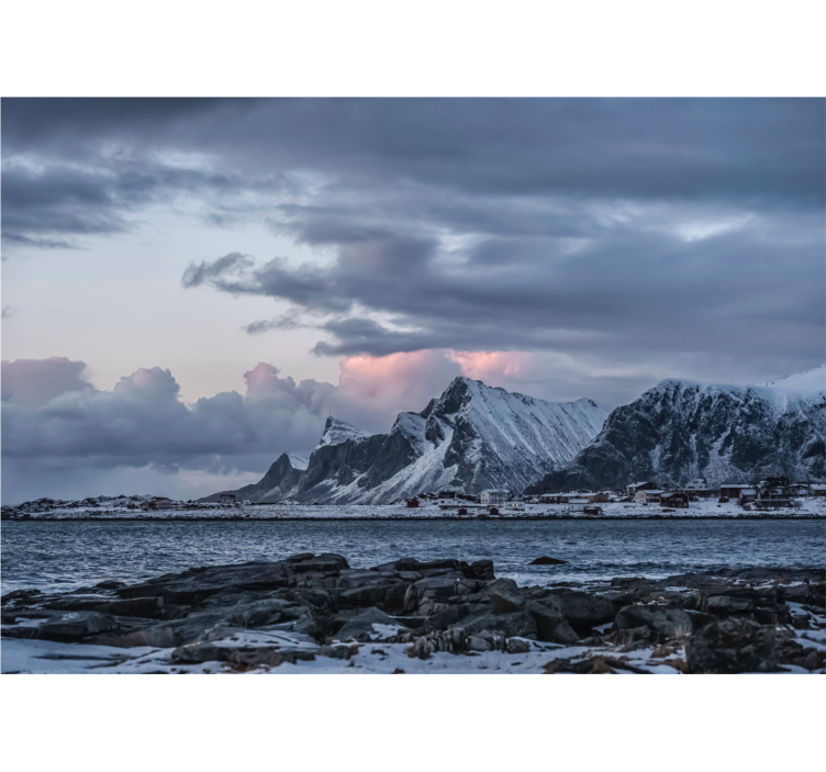 Landscape wall mural icy summit peaks - TenStickers